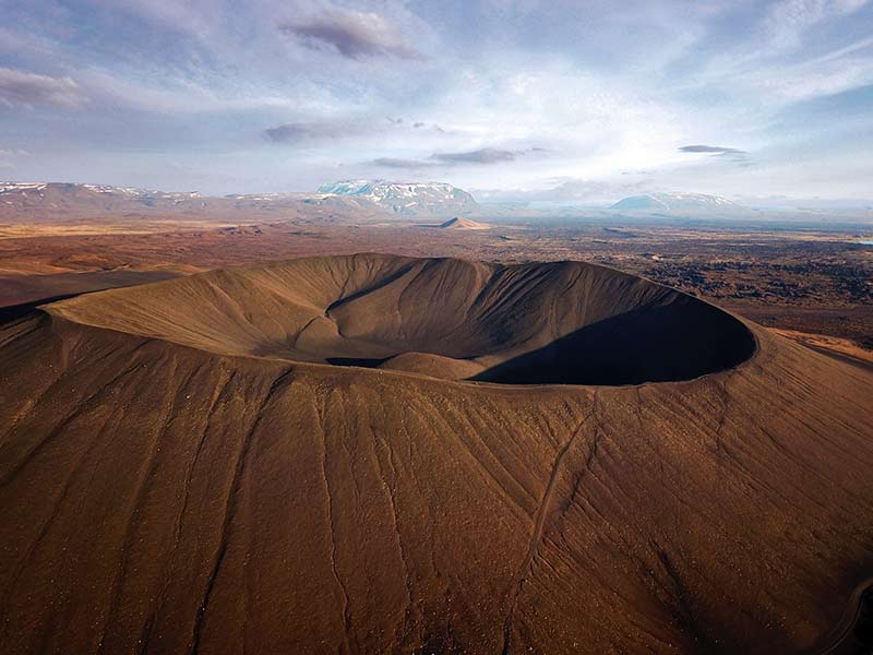 Hverfjall volcanic crater near lake Myvatn in Iceland
