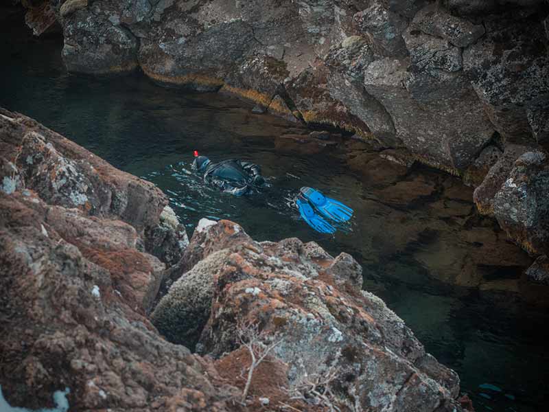 Snorkelling Between Continental Plates in Iceland