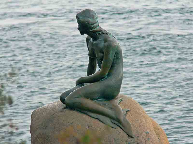 The little Mermaid on a stone in Copenhagen, Denmark