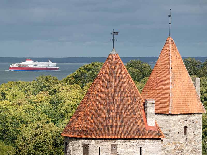 The ferry arrives to Tallinn port.