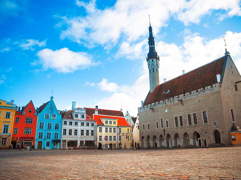 Tallinn, Estonia. Very beautiful old Town Hall Square