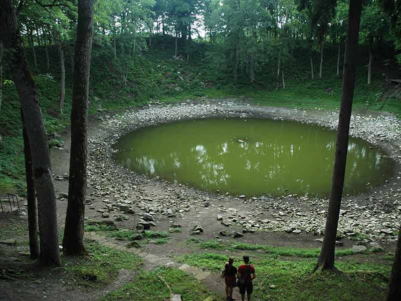 crater (meteorite) in Kaali on Saarema island, Estonia