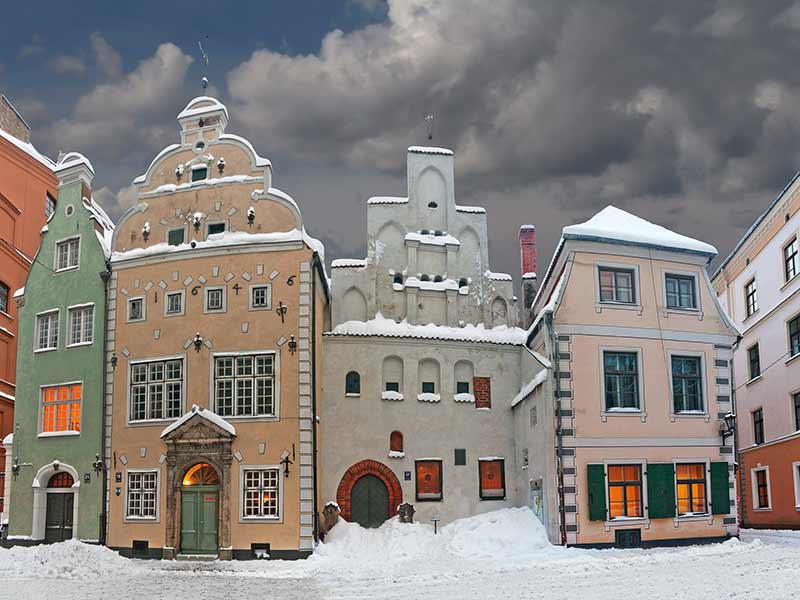 Three Brothers - complex of three medieval houses of seventeenth century in Riga, Latvia