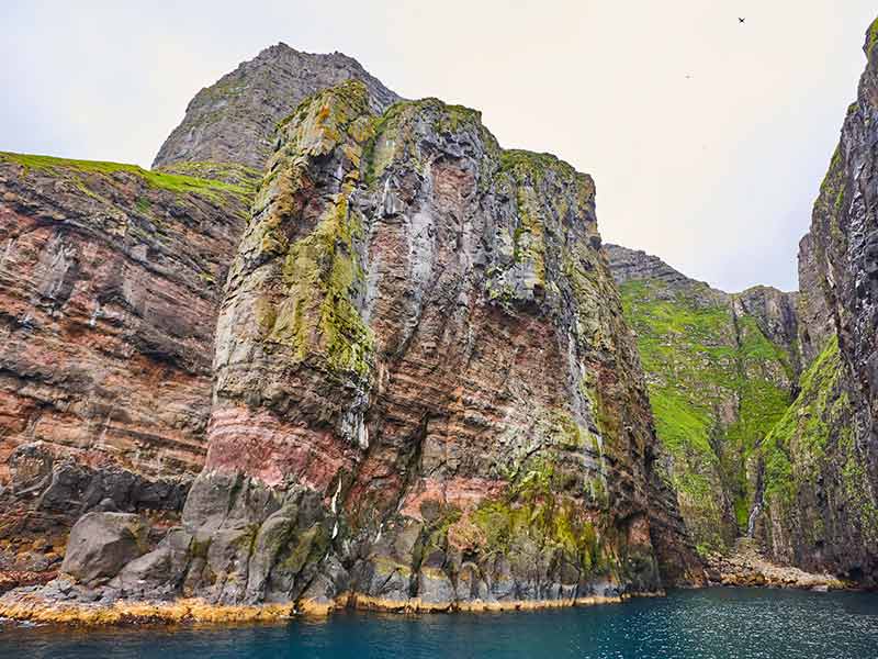 Vestmanna stunning cliffs and atlantic ocean, Faroe islands